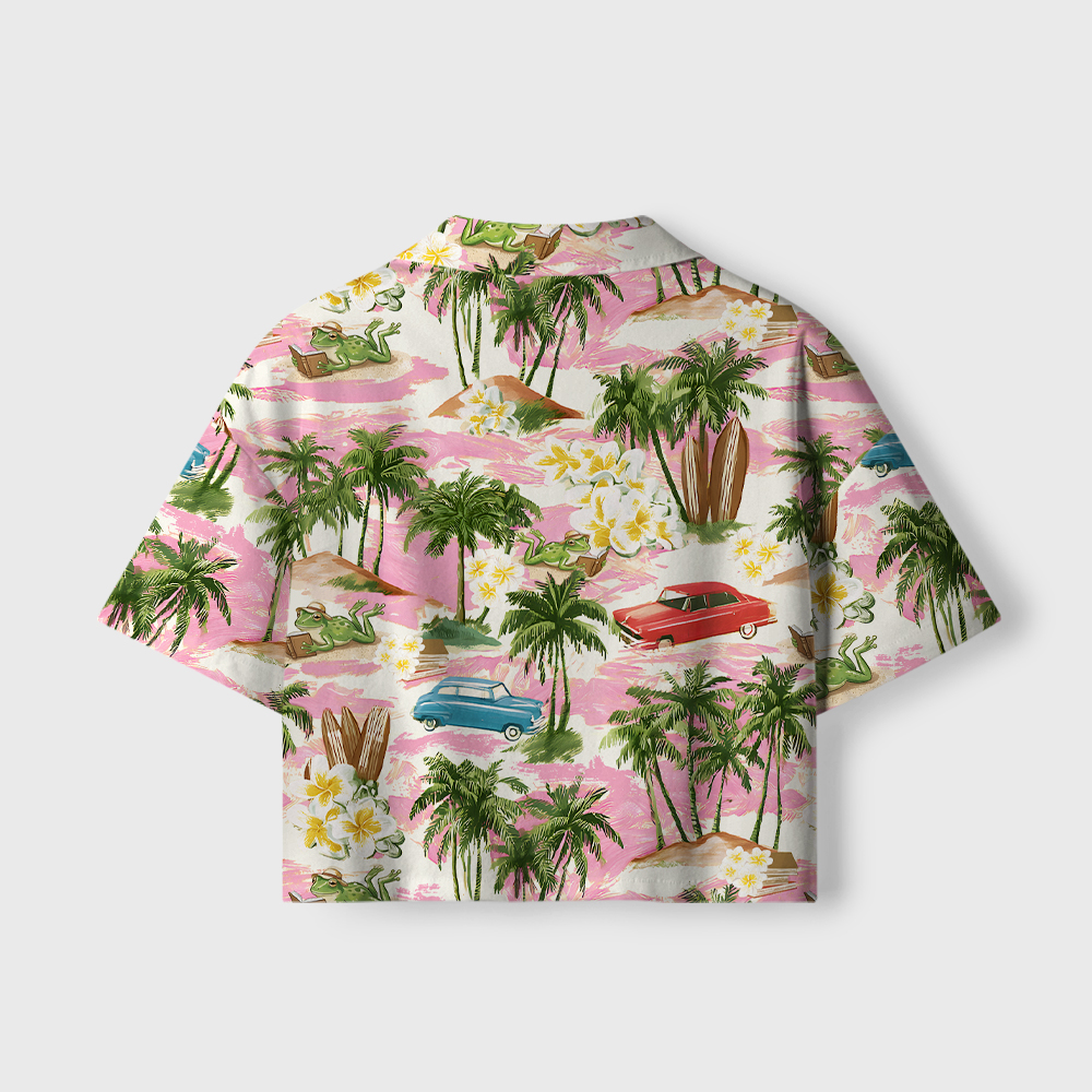 Pagewings Frog Book Lover Women's Camp Shirt