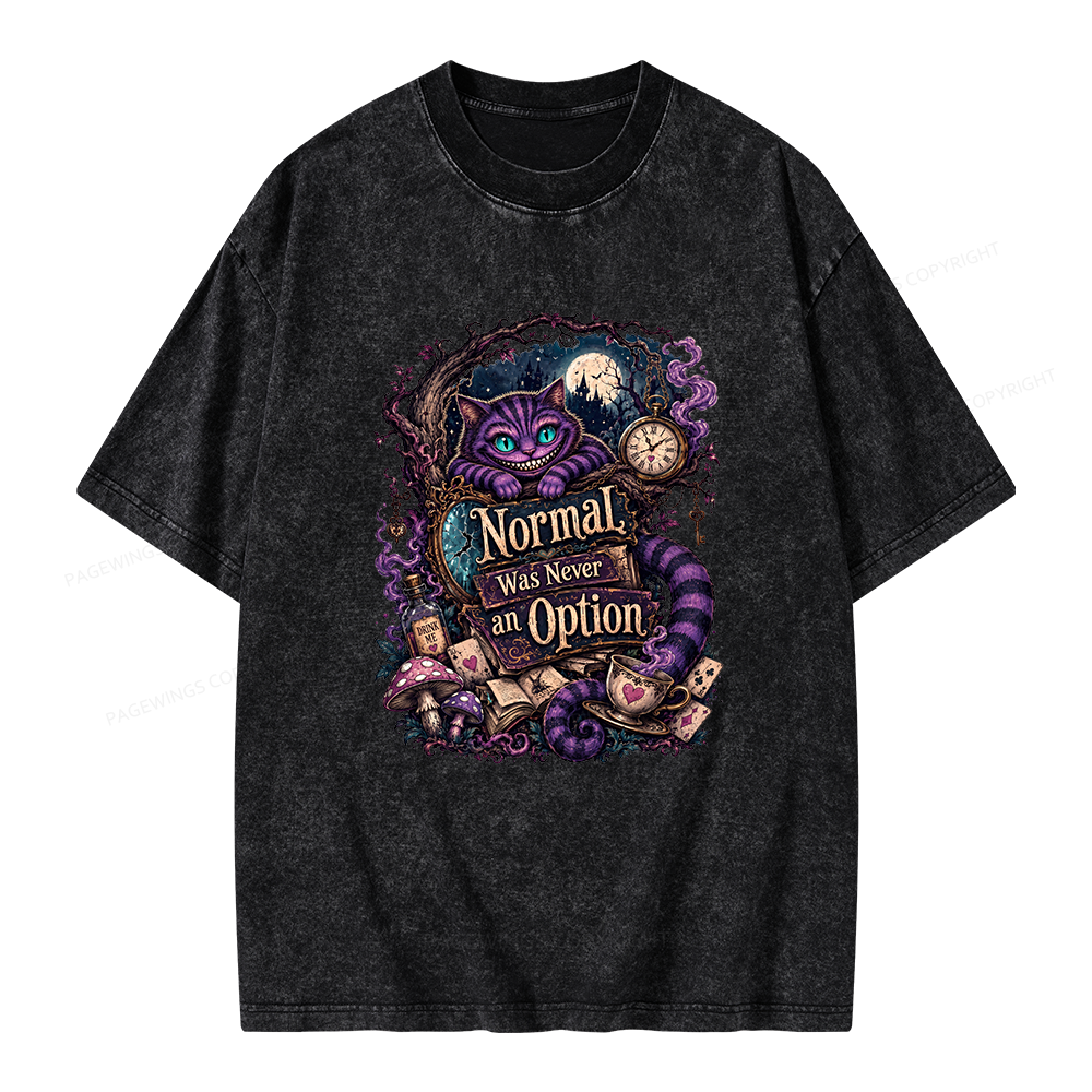 Pagewings Normal Was Never an Option Unisex Washed T-shirt