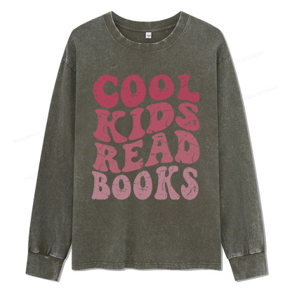 Pagewings Library Reader Book Nerd Unisex Washed Long Sleeve T-shirt