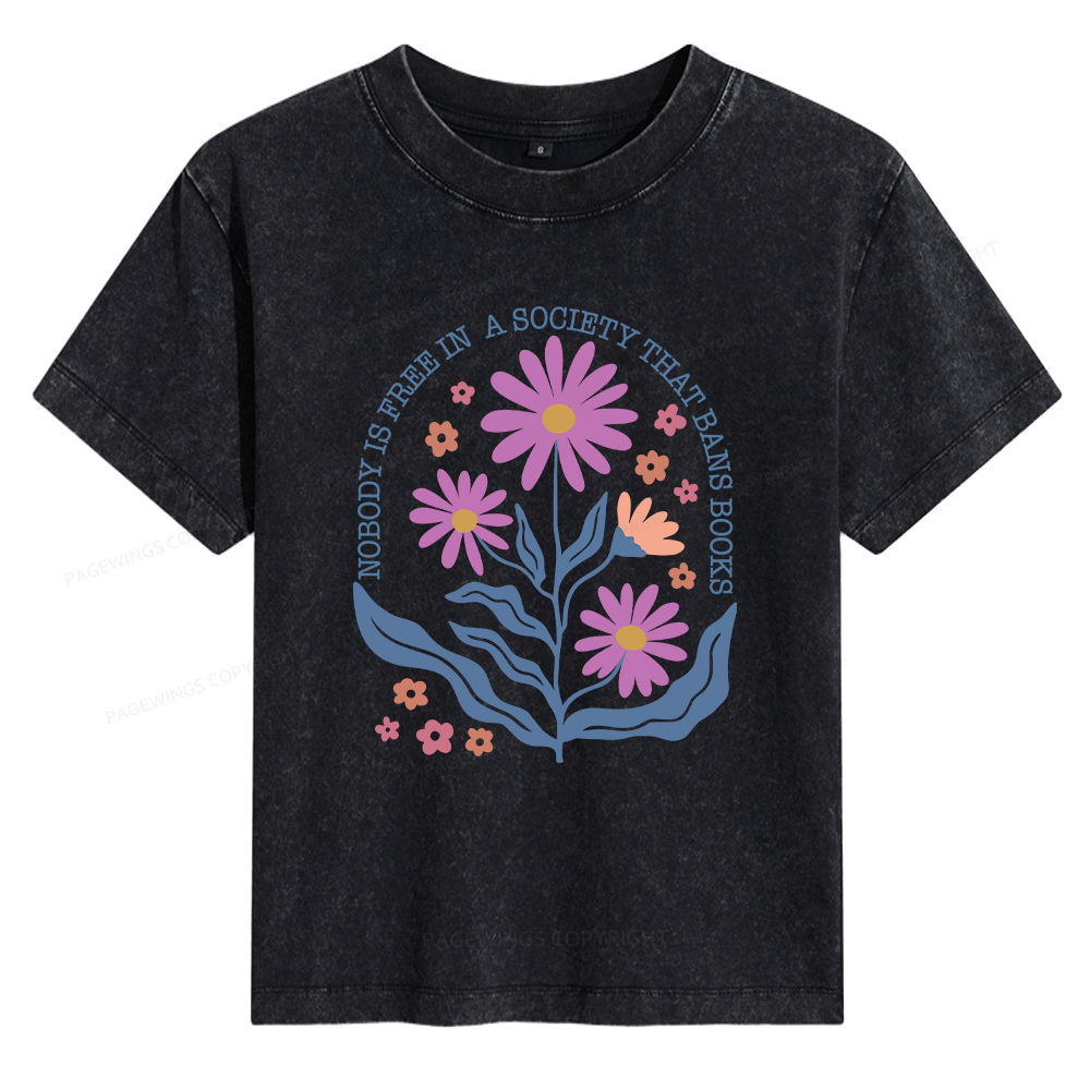 Pagewings Read Banned Books Shirt, Social Justice Gift Women's Washed T-shirt