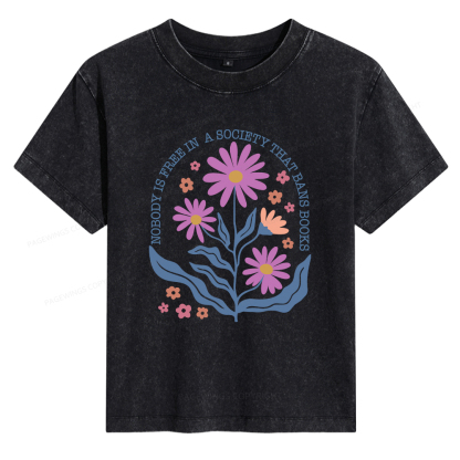 Pagewings Read Banned Books Shirt, Social Justice Gift Women's Washed T-shirt