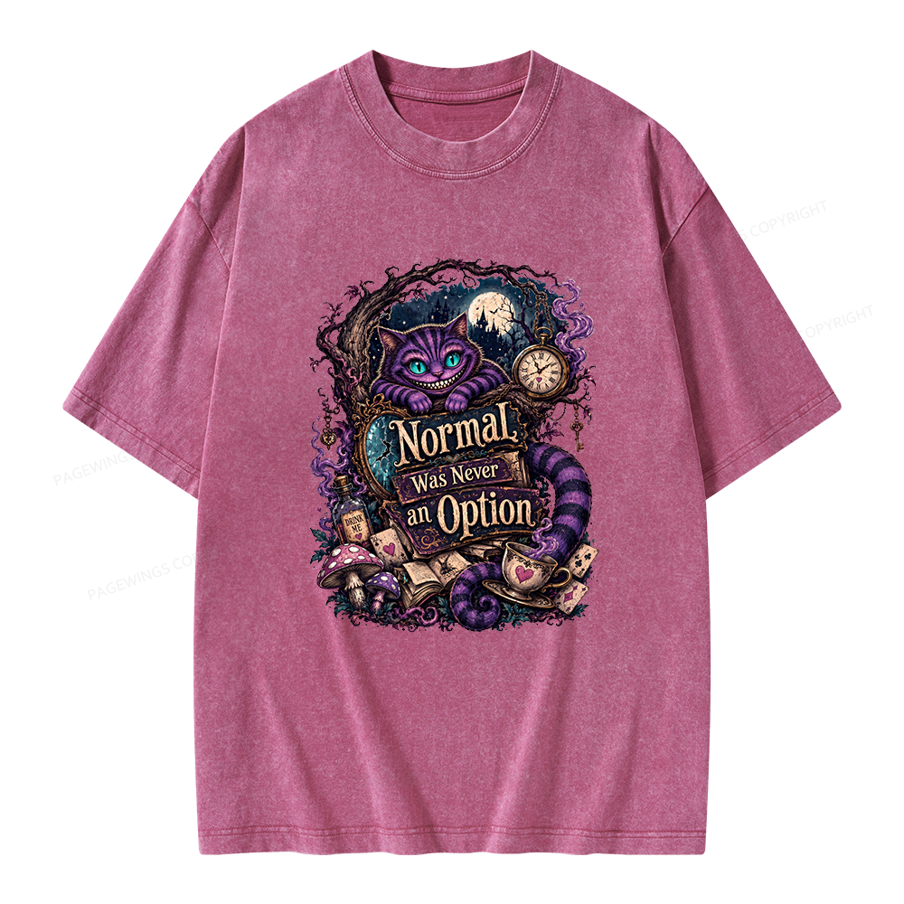 Pagewings Normal Was Never an Option Unisex Washed T-shirt