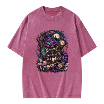 Pagewings Normal Was Never an Option Unisex Washed T-shirt