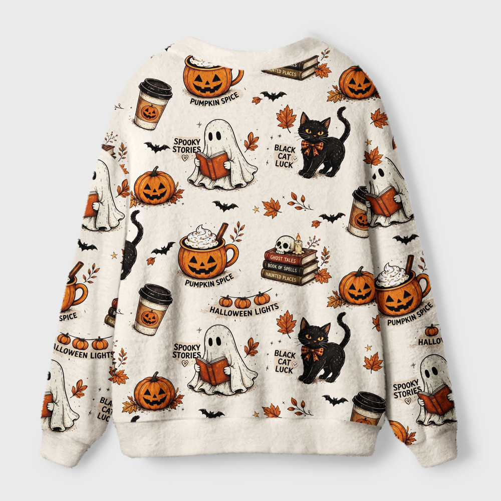 Pagewings Ghosts Love Reading Light Knit Unisex Cardigan Sweaters