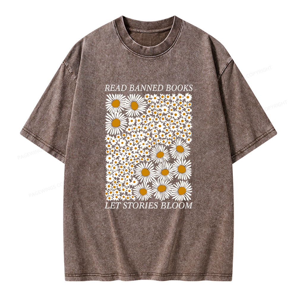 Pagewings Read Banned Books Unisex Washed T-shirt