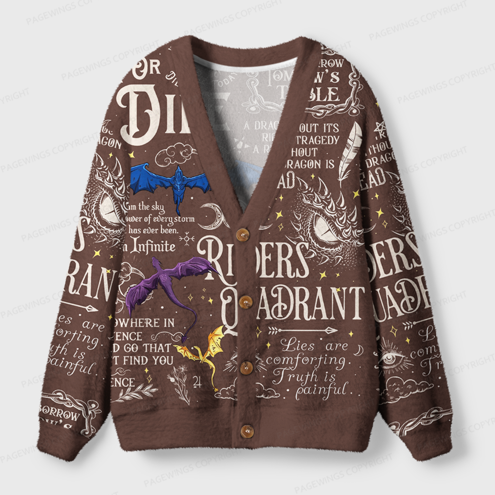 Pagewings Fly Or Die Dragon Light Knit Unisex Cardigan Sweaters