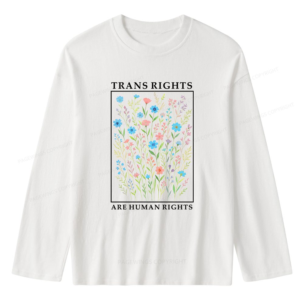 Pagewings Trans Rights Are Human Rights Unisex Lightweight Long Sleeve T-Shirt