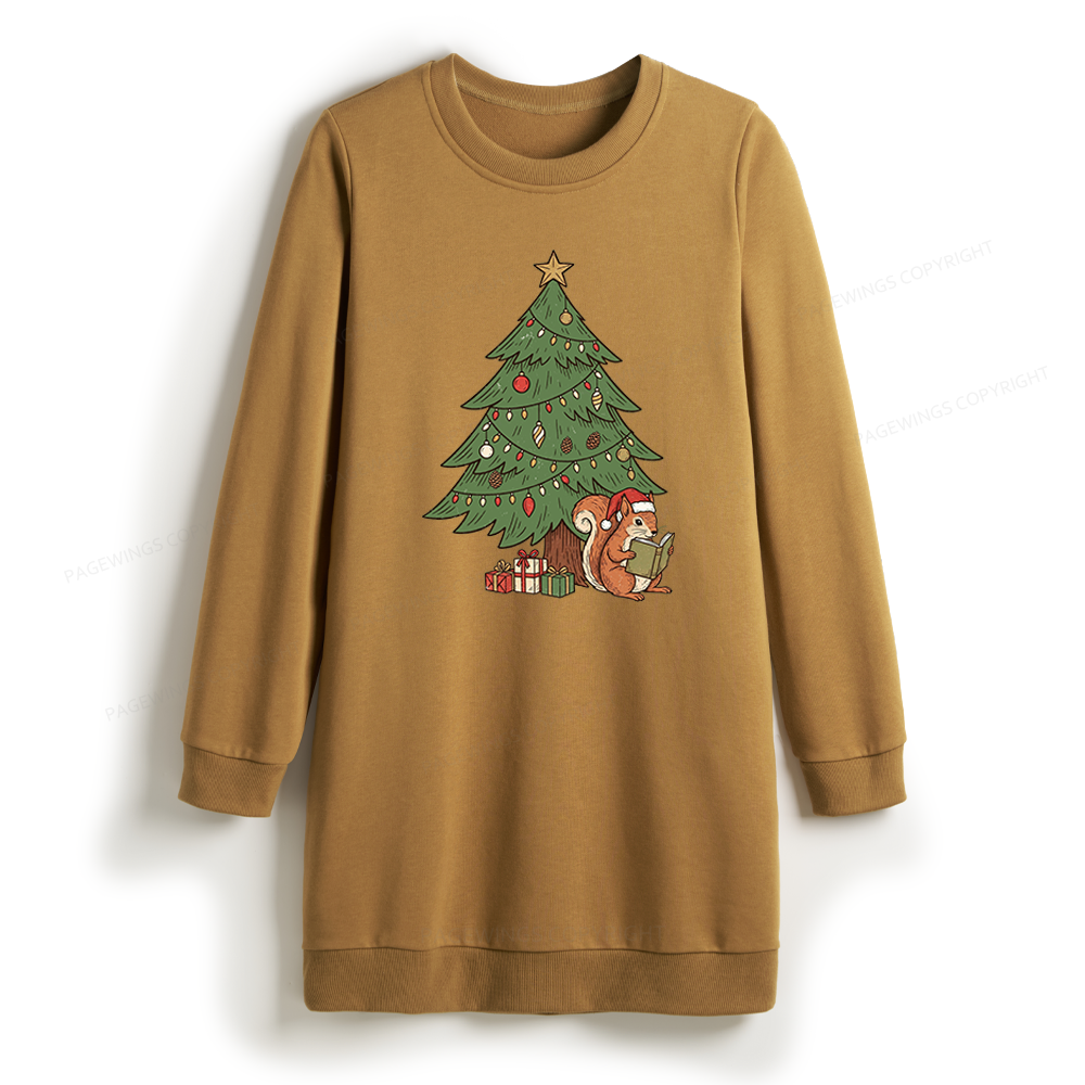 Pagewings Christmas Reading Sweatshirt Dress