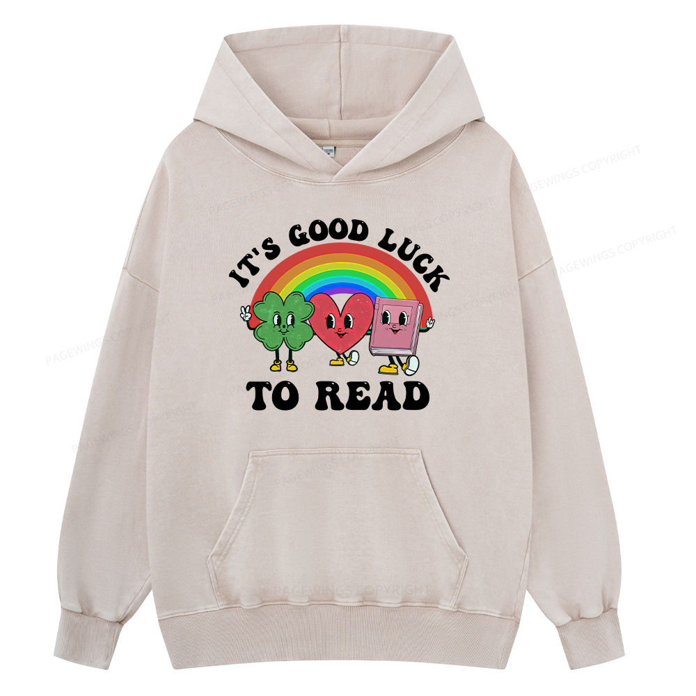 Pagewings St. Patrick's Day Librarian Unisex Washed Hoodie