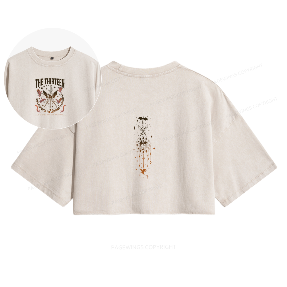 Pagewings The Thirteen Throne Of Glass Women's Washed Cropped T-shirt