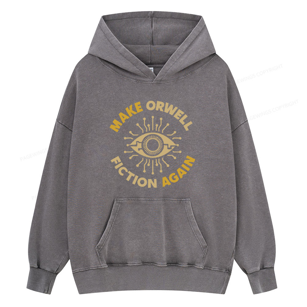 Pagewing Make Orwell Fiction Again Unisex Washed Hoodie