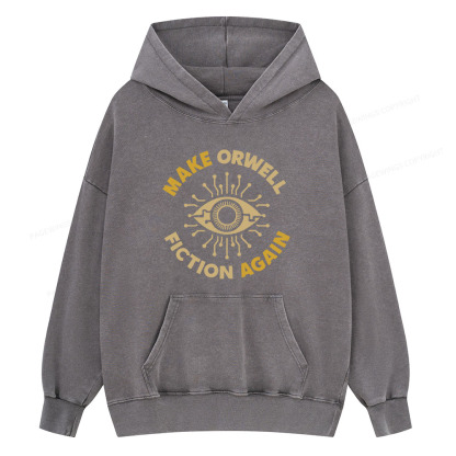 Pagewing Make Orwell Fiction Again Unisex Washed Hoodie