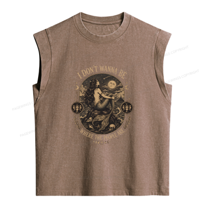 Pagewings I Don't Wanna Be Where The People Are Women's Washed Tank Top