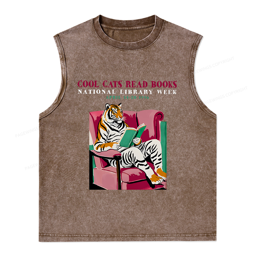 Pagewings  ibrary Week Poster 1996 Unisex Washed Tank Top