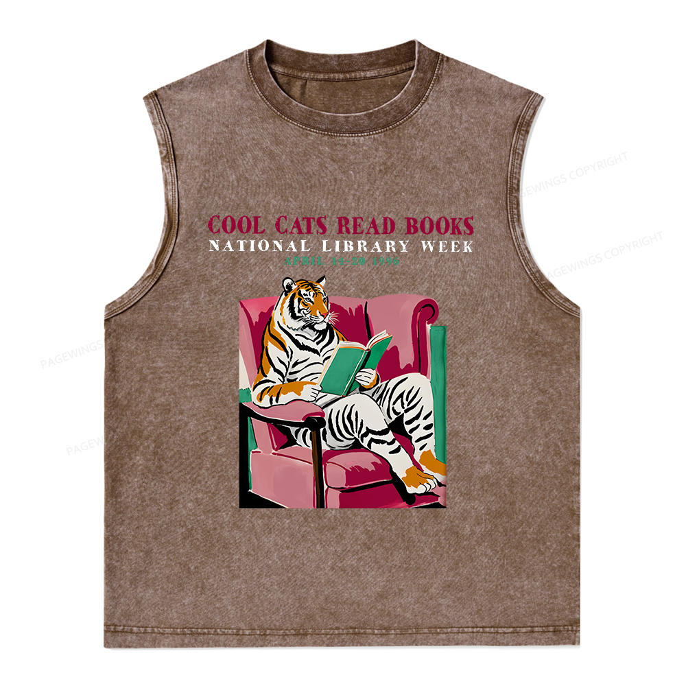 Pagewings ibrary Week Poster 1996 Unisex Washed Tank Top