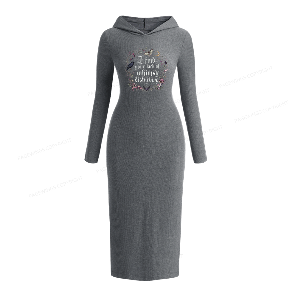 Pagewings Lack of Whimsy Hooded Knit Dress