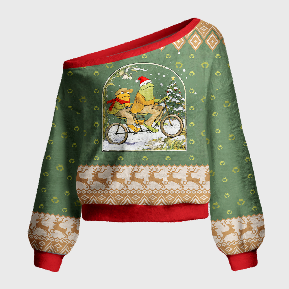 Pagewings Book Lovers Off Shoulder Ugly Knit Sweater