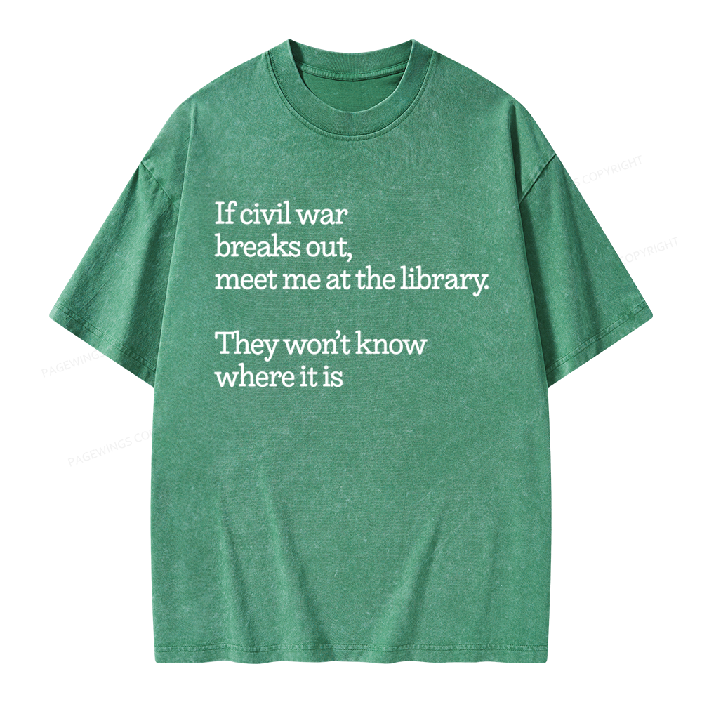 Pagewings Read Banned Books Unisex Washed T-shirt