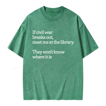 Pagewings Read Banned Books Unisex Washed T-shirt