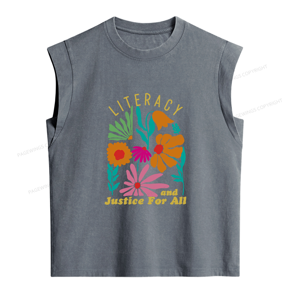Pagewings Literacy And Justice Women's Washed Tank Top