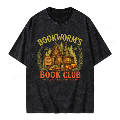Pagewings Bookworm's Book Club Unisex Washed T-shirt