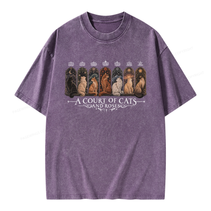 Pagewings A Court of Cats And Roses Unisex Washed T-shirt
