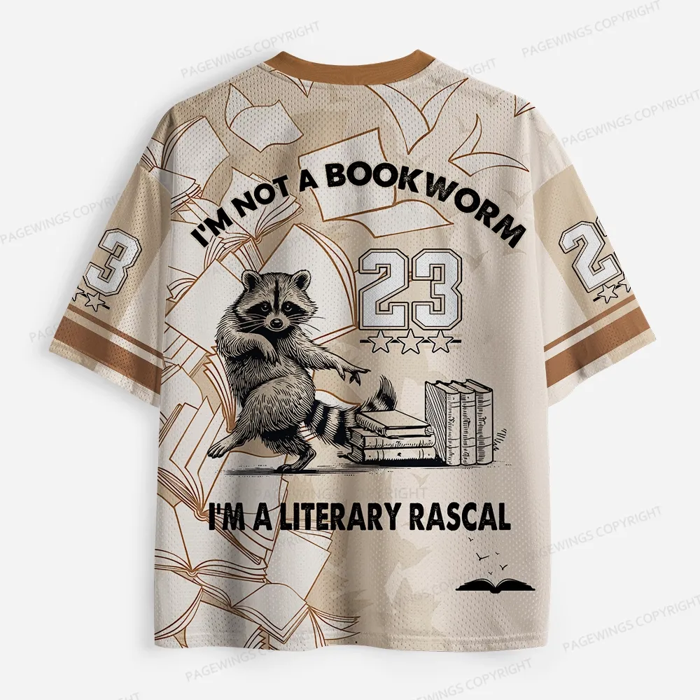 Pagewings I'm Not A Bookworm I'm A Literary Rascal Unisex Mesh Jersey