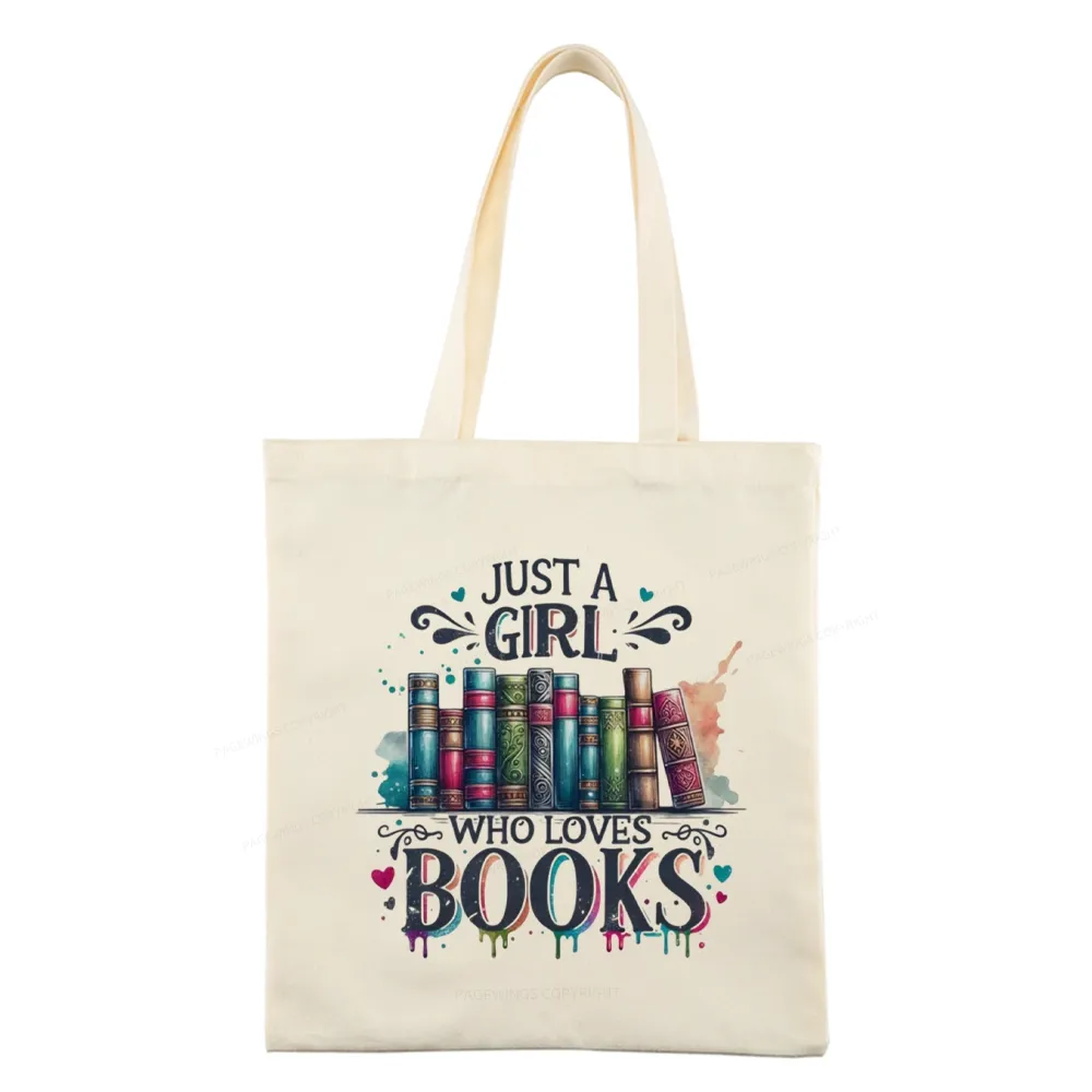 Pagewings Just A Girl Who Loves Books Tote Bag