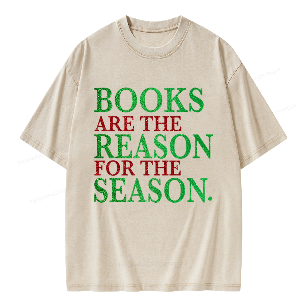 Pagewings Books Are The Reason For The Season Unisex Washed T-shirt