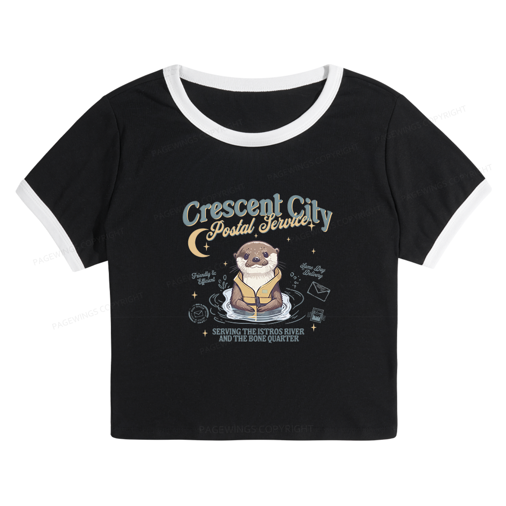 Pagewing Reading Fantasy Bookish Baby Tee Cropped Ringer T-Shirt