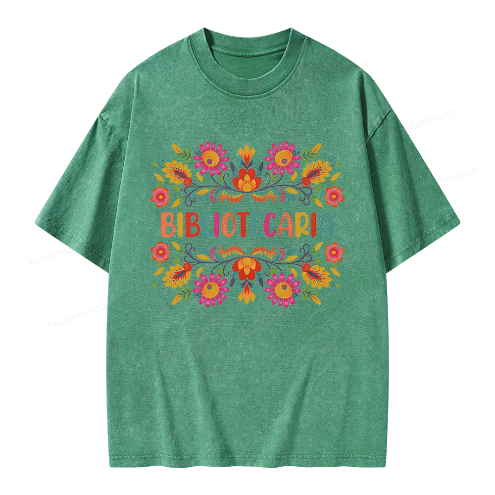 Pagewings Bibliotecaria Unisex Washed T-shirt