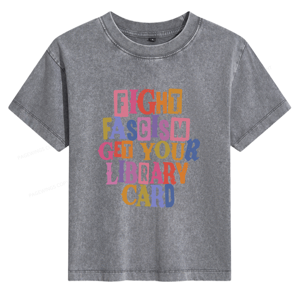 Pagewings Get Your Library Card Women's Washed T-shirt