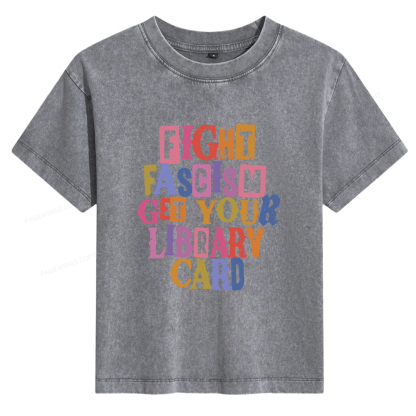 Pagewings Get Your Library Card Women's Washed T-shirt