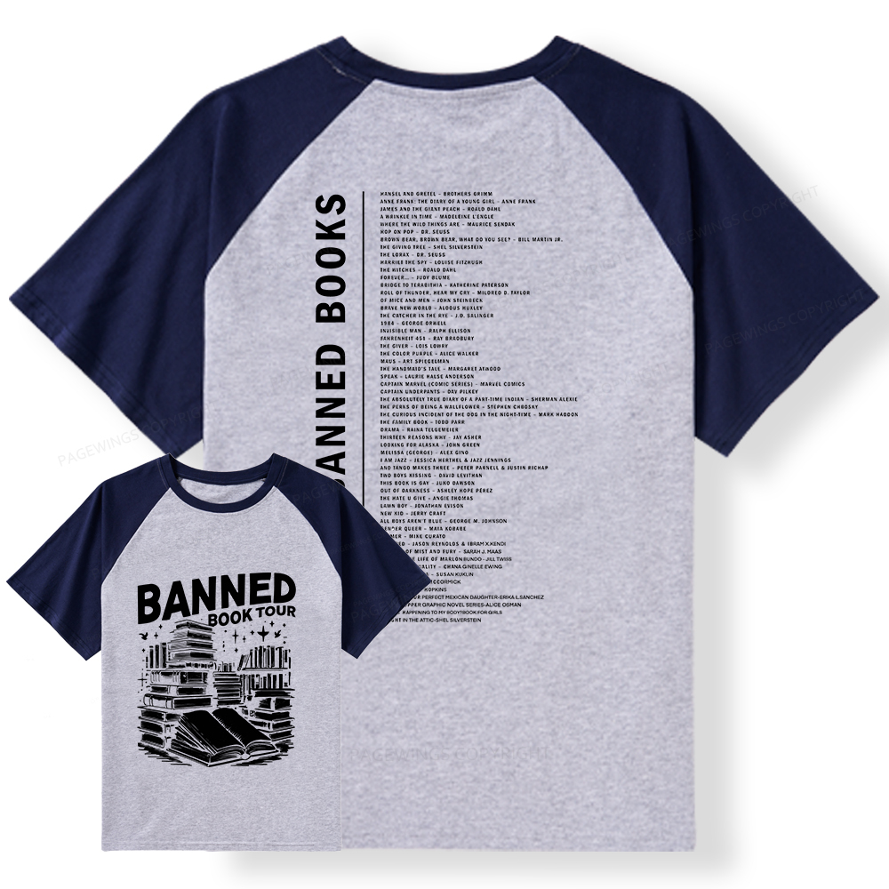 Pagewings Banned Book Raglan T-shirt