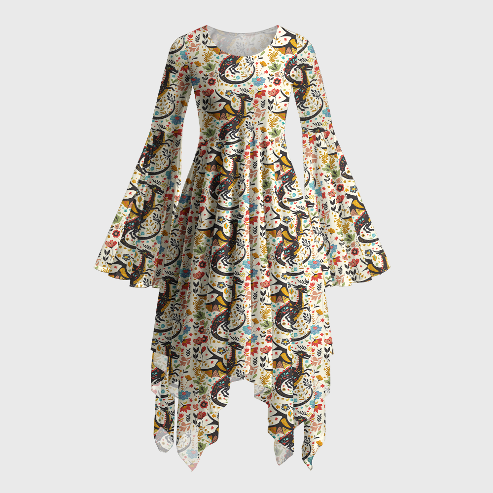 Pagewings Fantasy Bookish Bell Sleeve Dress