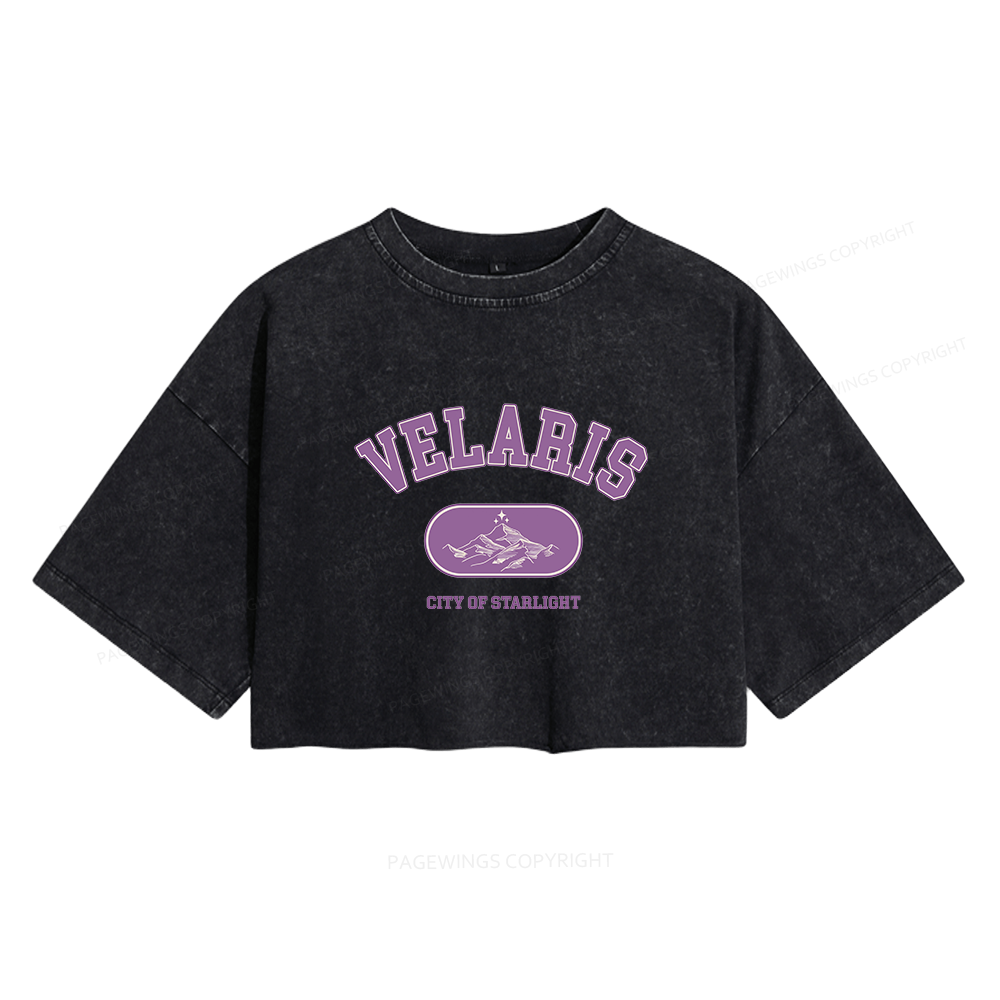 Pagewings Fantasy Book Lover Women's Washed Cropped T-shirt