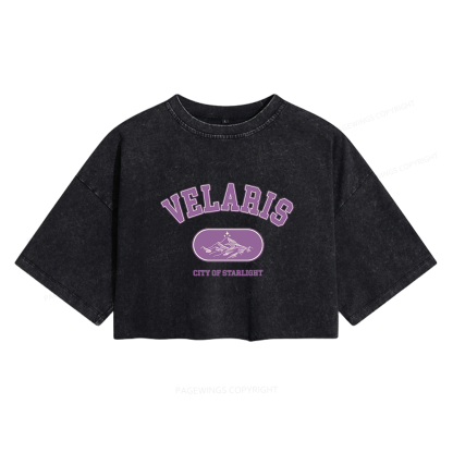 Pagewings Fantasy Book Lover Women's Washed Cropped T-shirt
