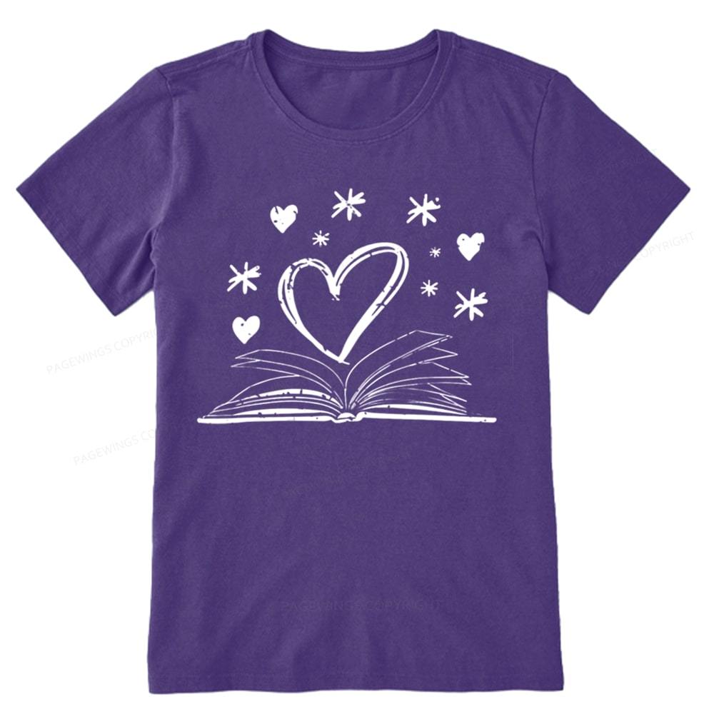 Pagewings Bookworm Librarian Valentines Day Book Unisex Classic T-shirt