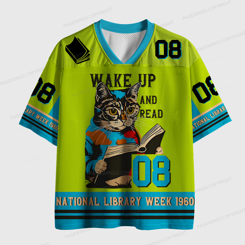 Pagewings Wake Up And Read Unisex Mesh Jersey