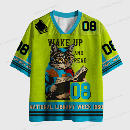 Pagewings Wake Up And Read Unisex Mesh Jersey