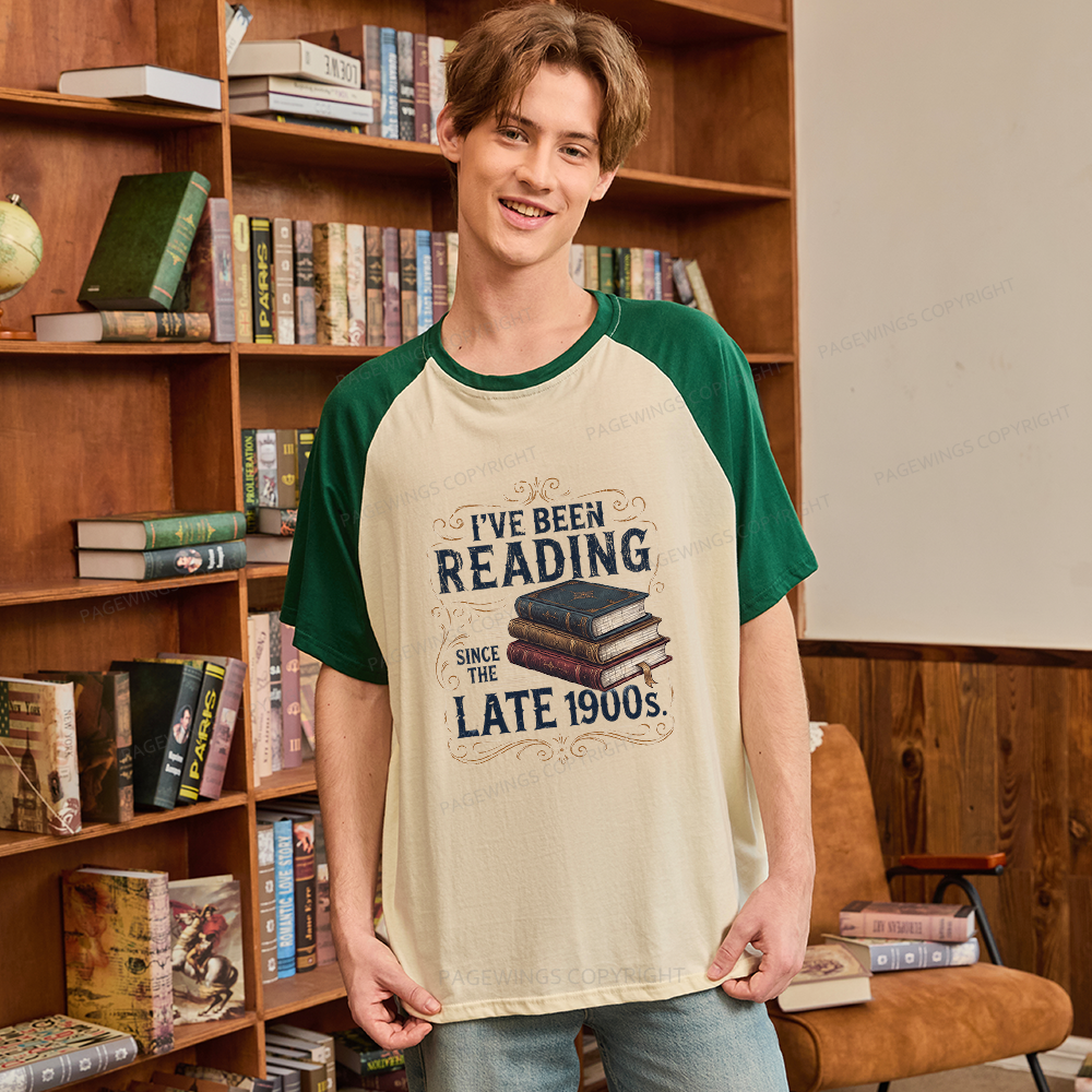 Pagewings Vintage Reading Since Late 1900s Raglan T-shirt