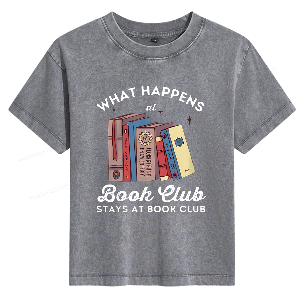 Pagewings Stays At Book Club Book Women's Washed T-shirt