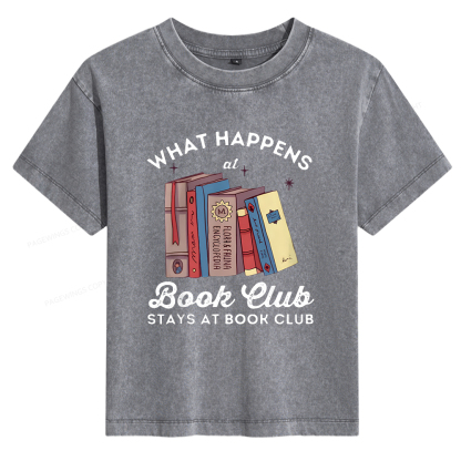 Pagewings Stays At Book Club Book Women's Washed T-shirt