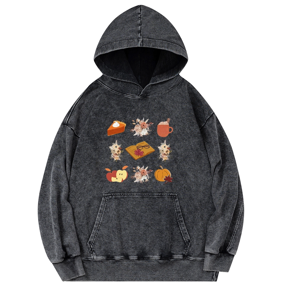 Pagewings Thanksgiving Book Unisex Washed Hoodie
