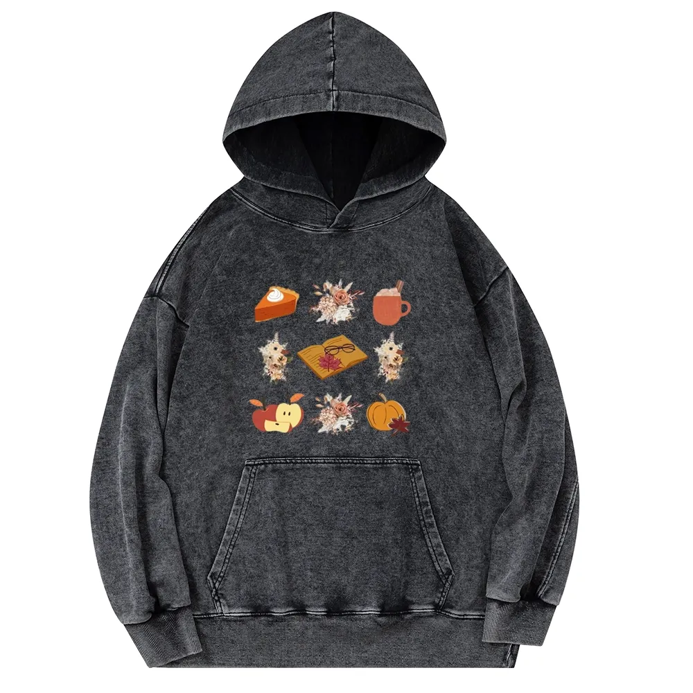 Pagewings Thanksgiving Book Unisex Washed Hoodie