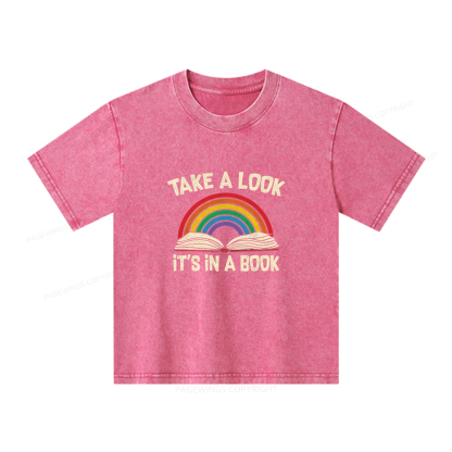Pagewings Take A Look It's In A Book Unisex Kids Washed T-shirt