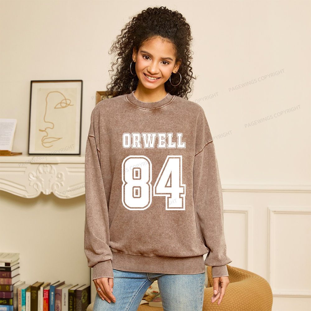 Pagewings Orwell 84 Unisex Washed Sweatshirt