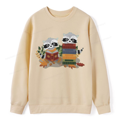 Pagewings Two Raccoons with Books Unisex Classic Sweatshirt