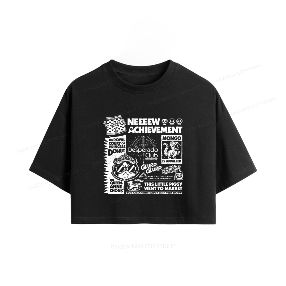 Pagewings Sci-Fi Novel Lover Women Crop Tops