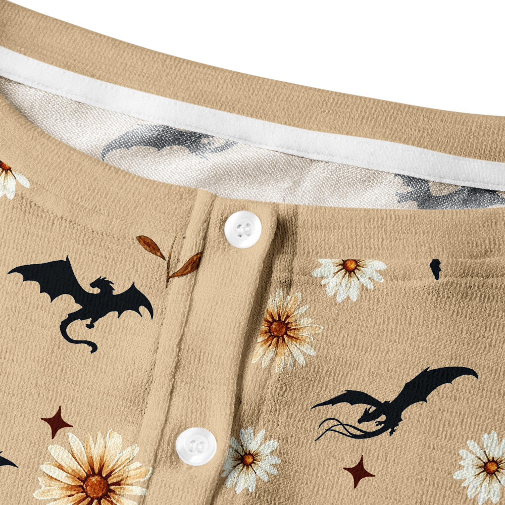 Pagewings Book Dragon Crew Neck Cardigan Sweaters